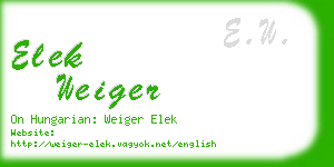 elek weiger business card